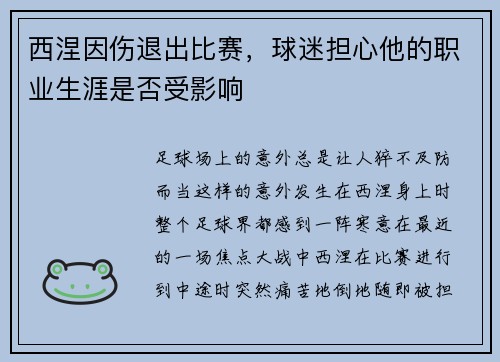 西涅因伤退出比赛，球迷担心他的职业生涯是否受影响